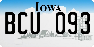IA license plate BCU093