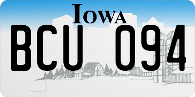 IA license plate BCU094