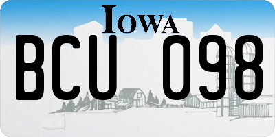 IA license plate BCU098