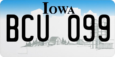 IA license plate BCU099