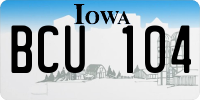 IA license plate BCU104
