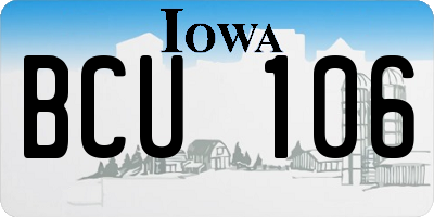 IA license plate BCU106