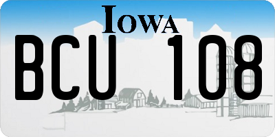 IA license plate BCU108