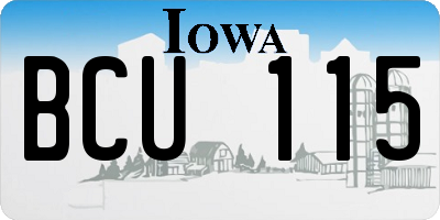IA license plate BCU115