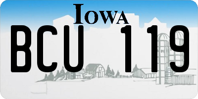 IA license plate BCU119