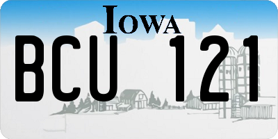 IA license plate BCU121