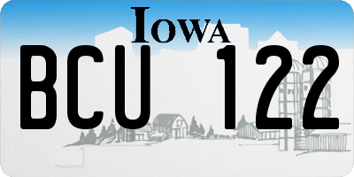 IA license plate BCU122
