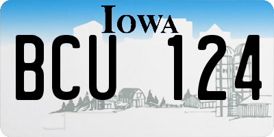 IA license plate BCU124