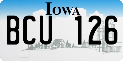 IA license plate BCU126
