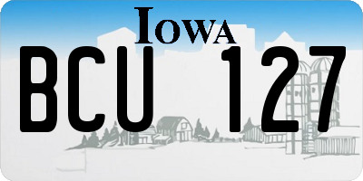 IA license plate BCU127