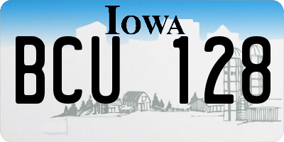 IA license plate BCU128