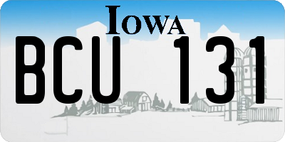 IA license plate BCU131