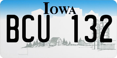 IA license plate BCU132