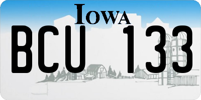 IA license plate BCU133