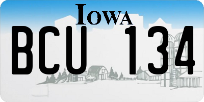 IA license plate BCU134
