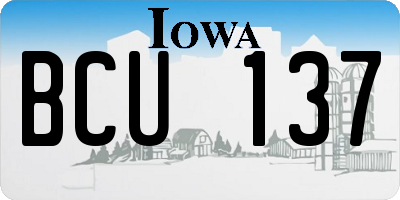 IA license plate BCU137