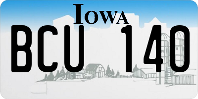 IA license plate BCU140