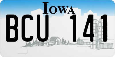 IA license plate BCU141