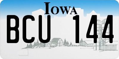 IA license plate BCU144