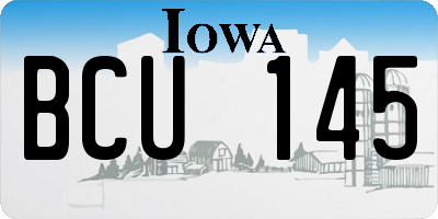 IA license plate BCU145