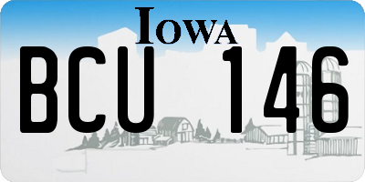 IA license plate BCU146