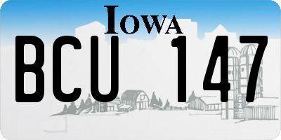 IA license plate BCU147
