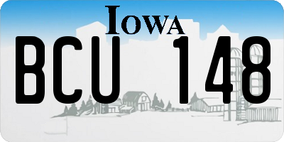IA license plate BCU148
