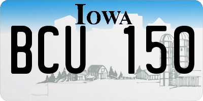 IA license plate BCU150