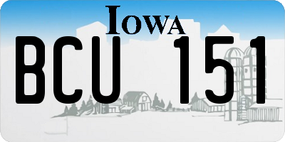 IA license plate BCU151