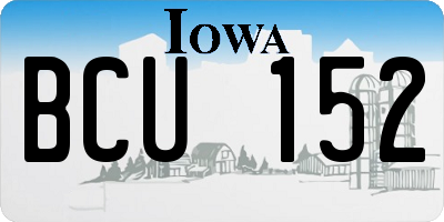 IA license plate BCU152