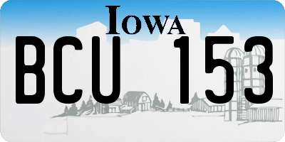 IA license plate BCU153