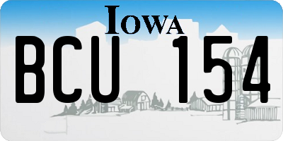 IA license plate BCU154
