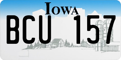 IA license plate BCU157