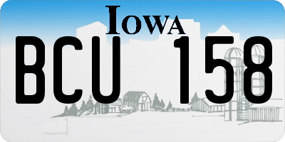 IA license plate BCU158