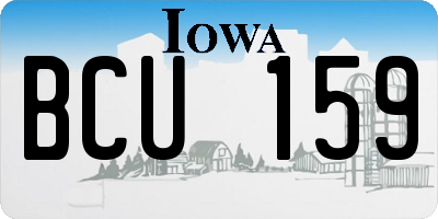 IA license plate BCU159