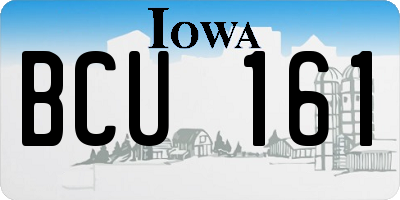 IA license plate BCU161