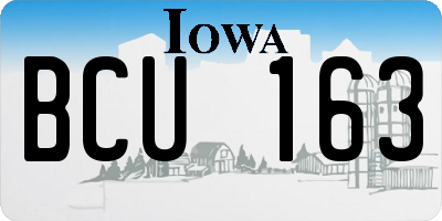 IA license plate BCU163