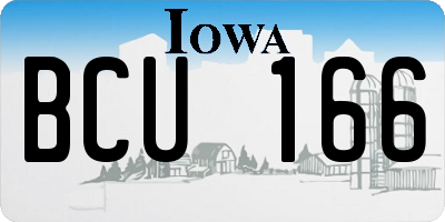 IA license plate BCU166