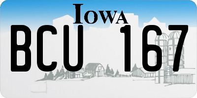 IA license plate BCU167