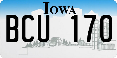 IA license plate BCU170