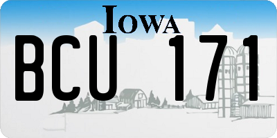 IA license plate BCU171