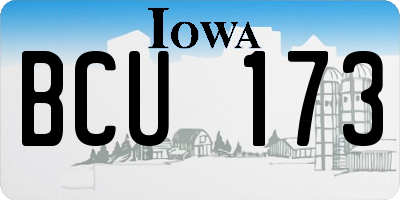 IA license plate BCU173