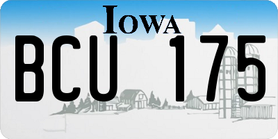 IA license plate BCU175