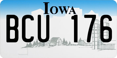 IA license plate BCU176