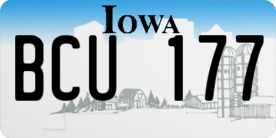 IA license plate BCU177