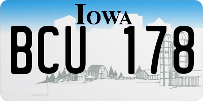 IA license plate BCU178