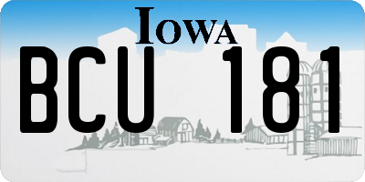 IA license plate BCU181