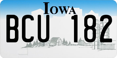 IA license plate BCU182