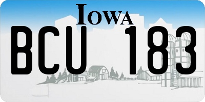 IA license plate BCU183
