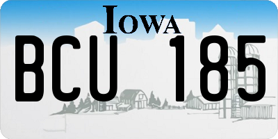 IA license plate BCU185